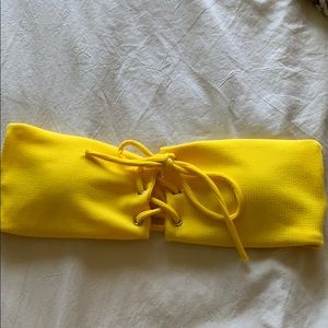 Yellow Strapless Bikini Top